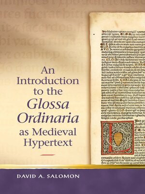cover image of An Introduction to the 'Glossa Ordinaria' as Medieval Hypertext